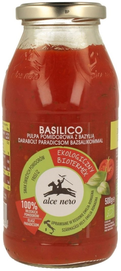 PULPA POMIDOROWA Z BAZYLIĄ BIO 500 g - ALCE NERO PULPA POMIDOROWA Z BAZYLIĄ BIO 500 g - ALCE NERO