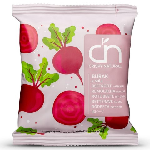 Plastry buraka z sola morską Crispy Natural, 18 g Plastry buraka z sola morską Crispy Natural, 18 g