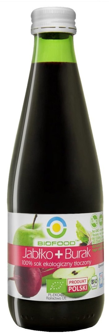SOK JABŁKOWO - BURACZKOWY NFC BEZGLUTENOWY BIO 300 ml - BIO FOOD SOK JABŁKOWO - BURACZKOWY NFC BEZGLUTENOWY BIO 300 ml - BIO FOOD