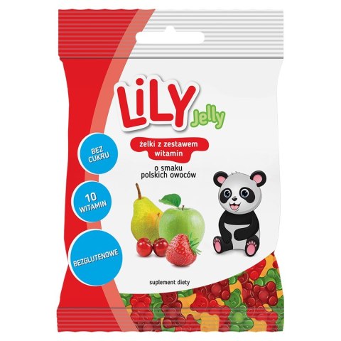 Żelki z zestawem witamin o smaku polskich owoców LILY Jelly, 80g Żelki z zestawem witamin o smaku polskich owoców LILY Jelly, 80g