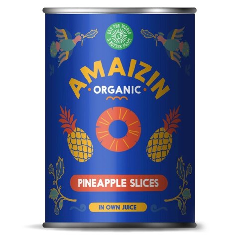 ANANAS PLASTRY W SOKU WŁASNYM BIO 400 g (225 g) - AMAIZIN ANANAS PLASTRY W SOKU WŁASNYM BIO 400 g (225 g) - AMAIZIN