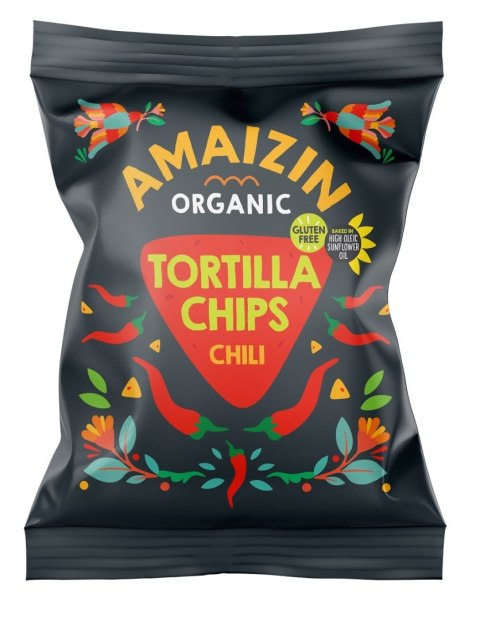 CHIPSY TORTILLA KUKURYDZIANE CHILI BEZGLUTENOWE BIO 75 g - AMAIZIN CHIPSY TORTILLA KUKURYDZIANE CHILI BEZGLUTENOWE BIO 75 g - AMAIZIN