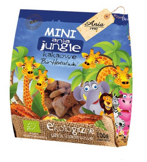 CIASTKA KAKAOWE MINI JUNGLE BIO 100 g - BIO ANIA CIASTKA KAKAOWE MINI JUNGLE BIO 100 g - BIO ANIA