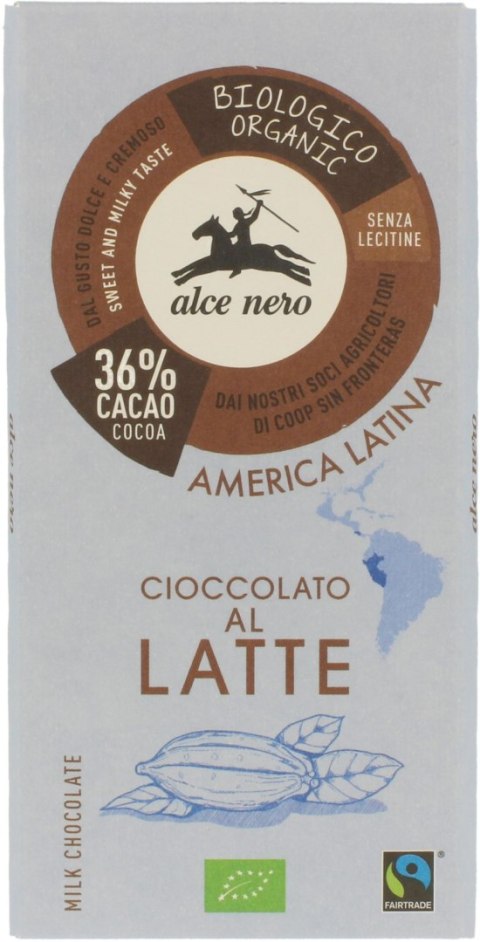 CZEKOLADA MLECZNA FAIR TRADE BIO 100 g - ALCE NERO CZEKOLADA MLECZNA FAIR TRADE BIO 100 g - ALCE NERO