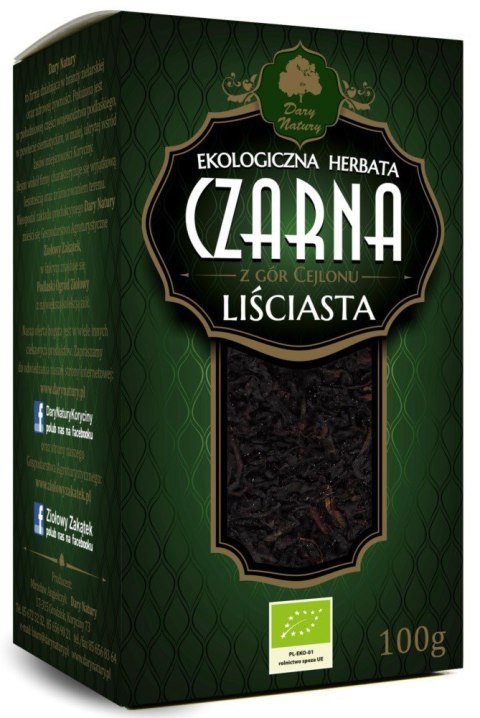 HERBATA CZARNA LIŚCIASTA BIO 100 g - DARY NATURY HERBATA CZARNA LIŚCIASTA BIO 100 g - DARY NATURY