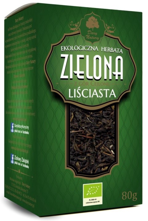 HERBATA ZIELONA LIŚCIASTA BIO 80 g - DARY NATURY HERBATA ZIELONA LIŚCIASTA BIO 80 g - DARY NATURY