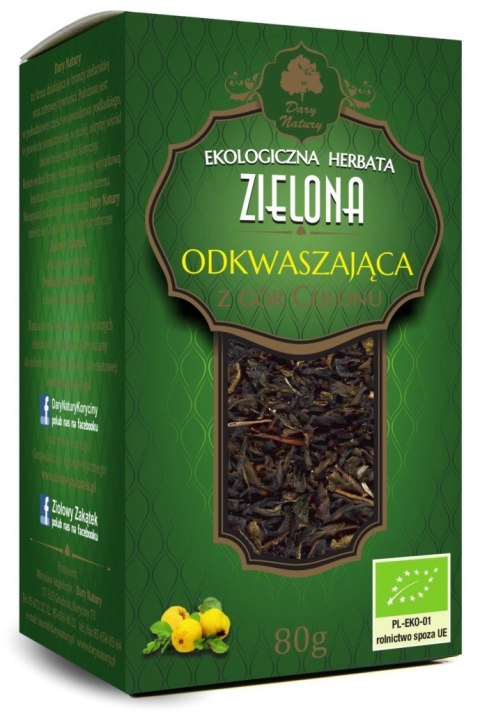 HERBATA ZIELONA ODKWASZAJĄCA BIO 80 g - DARY NATURY HERBATA ZIELONA ODKWASZAJĄCA BIO 80 g - DARY NATURY