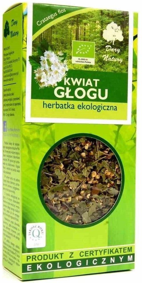 HERBATKA KWIAT GŁOGU BIO 50 g - DARY NATURY HERBATKA KWIAT GŁOGU BIO 50 g - DARY NATURY
