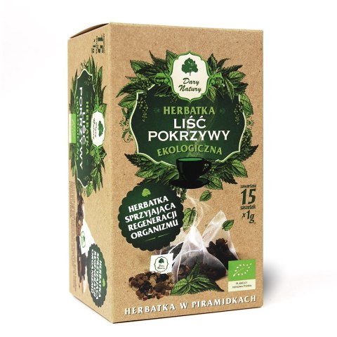 HERBATKA LIŚĆ POKRZYWY PIRAMIDKI BIO (15 x 1 g) 15 g - DARY NATURY HERBATKA LIŚĆ POKRZYWY PIRAMIDKI BIO (15 x 1 g) 15 g - DARY NATURY