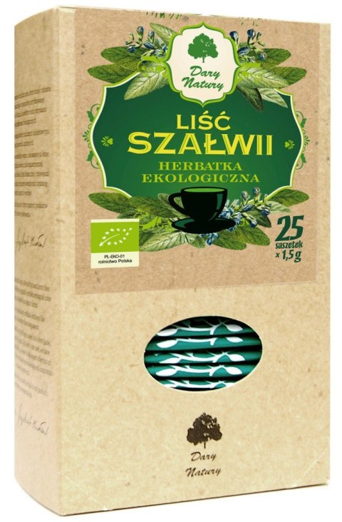 HERBATKA LIŚĆ SZAŁWII BIO (25 x 1,5 g) 37,5 g - DARY NATURY HERBATKA LIŚĆ SZAŁWII BIO (25 x 1,5 g) 37,5 g - DARY NATURY