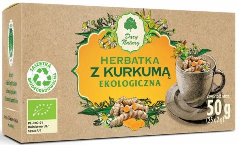 HERBATKA Z KURKUMĄ BIO (25 x 2 g) 50 g - DARY NATURY HERBATKA Z KURKUMĄ BIO (25 x 2 g) 50 g - DARY NATURY
