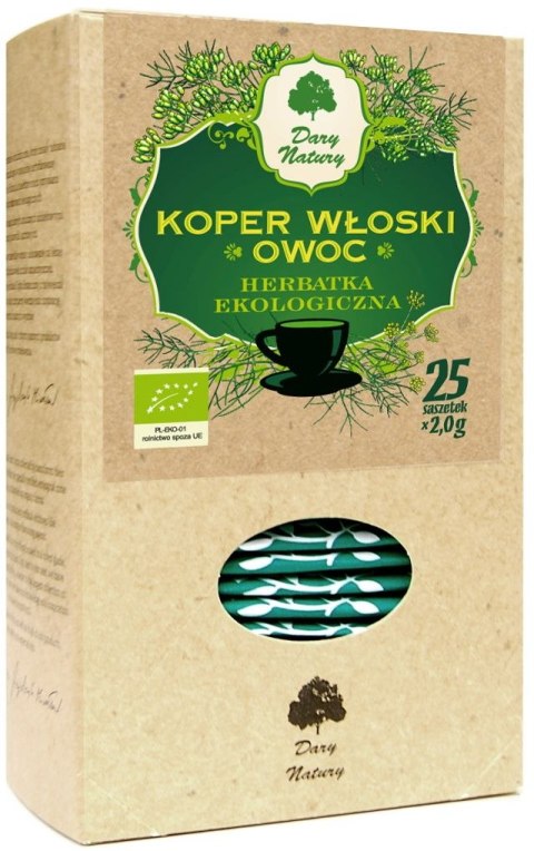 HERBATKA Z OWOCU KOPRU WŁOSKIEGO BIO (25 x 2 g) 50 g - DARY NATURY HERBATKA Z OWOCU KOPRU WŁOSKIEGO BIO (25 x 2 g) 50 g - DARY NATURY
