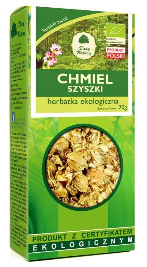HERBATKA Z SZYSZEK CHMIELU BIO 20 g - DARY NATURY HERBATKA Z SZYSZEK CHMIELU BIO 20 g - DARY NATURY