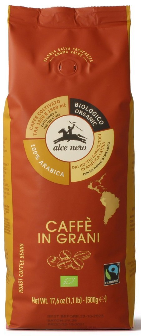 KAWA ZIARNISTA ARABICA 100 % FAIR TRADE BIO 500 g - ALCE NERO KAWA ZIARNISTA ARABICA 100 % FAIR TRADE BIO 500 g - ALCE NERO
