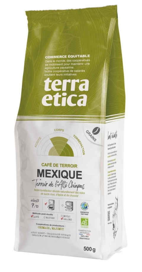 KAWA ZIARNISTA ARABICA 100 % MEKSYK BIO 500 g - TERRA ETICA KAWA ZIARNISTA ARABICA 100 % MEKSYK BIO 500 g - TERRA ETICA