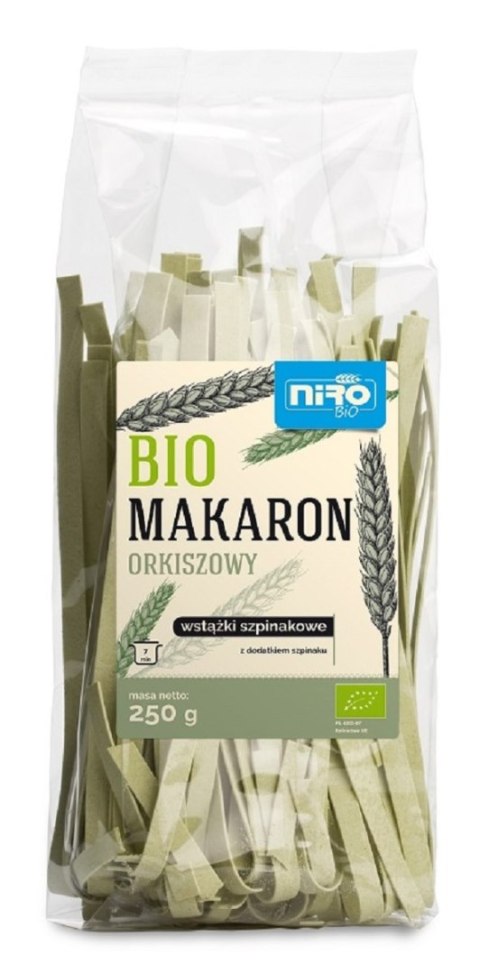 MAKARON (ORKISZOWY SZPINAKOWY) WSTĄŻKI BIO 250 g - NIRO MAKARON (ORKISZOWY SZPINAKOWY) WSTĄŻKI BIO 250 g - NIRO