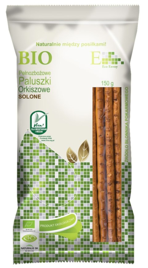 PALUSZKI ORKISZOWE PEŁNOZIARNISTE SOLONE BIO 150 g - ENVOY PALUSZKI ORKISZOWE PEŁNOZIARNISTE SOLONE BIO 150 g - ENVOY