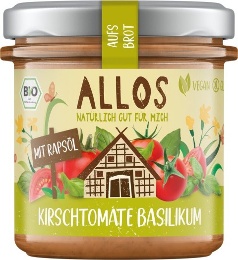 PASTA KREMOWA Z POMIDORAMI CHERRY I BAZYLIĄ BEZGLUTENOWA BIO 140 g - ALLOS PASTA KREMOWA Z POMIDORAMI CHERRY I BAZYLIĄ BEZGLUTENOWA BIO 140 g - ALLOS
