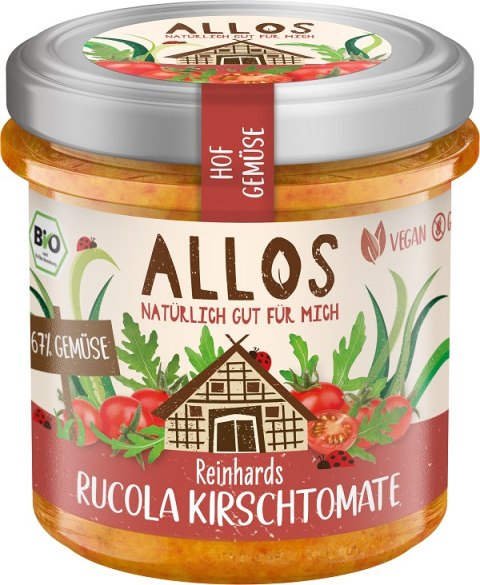 PASTA WARZYWNA Z POMIDORAMI CHERRY I RUKOLĄ BEZGLUTENOWA BIO 135 g - ALLOS PASTA WARZYWNA Z POMIDORAMI CHERRY I RUKOLĄ BEZGLUTENOWA BIO 135 g - ALLOS