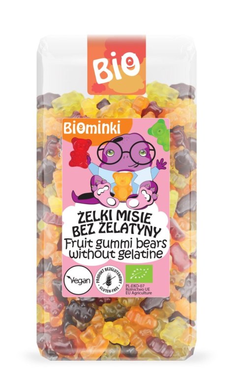 ŻELKI MISIE BEZ ŻELATYNY BEZGLUTENOWE BIO 400 g - BIOMINKI ŻELKI MISIE BEZ ŻELATYNY BEZGLUTENOWE BIO 400 g - BIOMINKI