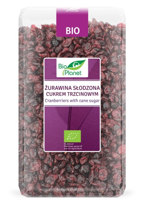 ŻURAWINA SŁODZONA CUKREM TRZCINOWYM BIO 1 kg - BIO PLANET ŻURAWINA SŁODZONA CUKREM TRZCINOWYM BIO 1 kg - BIO PLANET