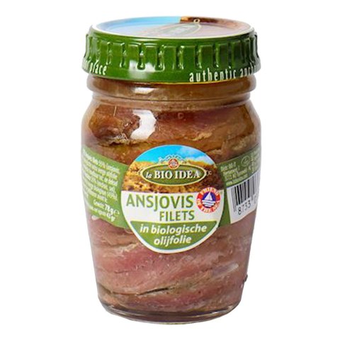 ANCHOIS (SARDELE) FILETY W BIO OLIWIE Z OLIWEK EXTRA VIRGIN 78 g - LA BIO IDEA ANCHOIS (SARDELE) FILETY W BIO OLIWIE Z OLIWEK EXTRA VIRGIN 78 g - LA BIO IDEA