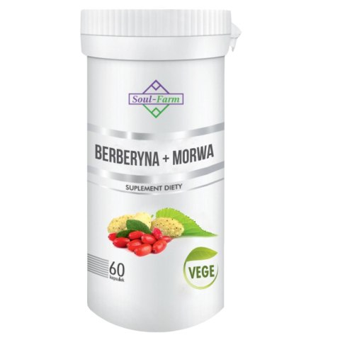 BERBERYNA + MORWA BIAŁA EKSTRAKT 60 KAPSUŁEK - SOUL FARM BERBERYNA + MORWA BIAŁA EKSTRAKT 60 KAPSUŁEK - SOUL FARM