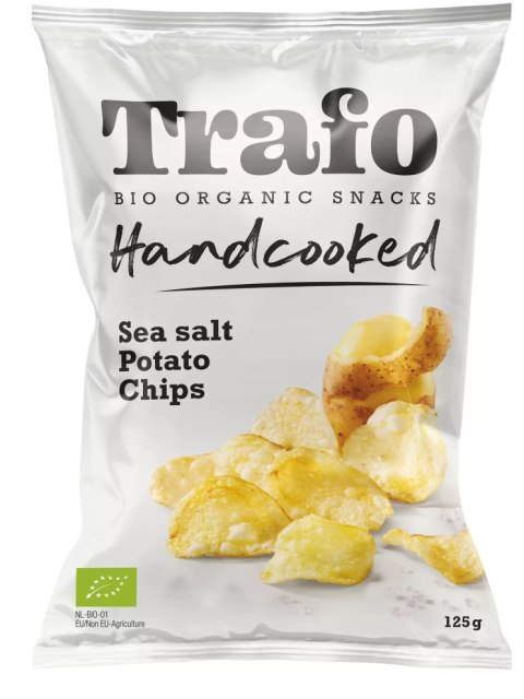 CHIPSY ZIEMNIACZANE CIENKO KROJONE Z SOLĄ MORSKĄ BIO 125 g - TRAFO CHIPSY ZIEMNIACZANE CIENKO KROJONE Z SOLĄ MORSKĄ BIO 125 g - TRAFO