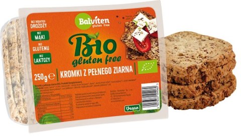 CHLEB Z PEŁNEGO ZIARNA KROJONY BEZGLUTENOWY BIO 250 g - BALVITEN CHLEB Z PEŁNEGO ZIARNA KROJONY BEZGLUTENOWY BIO 250 g - BALVITEN