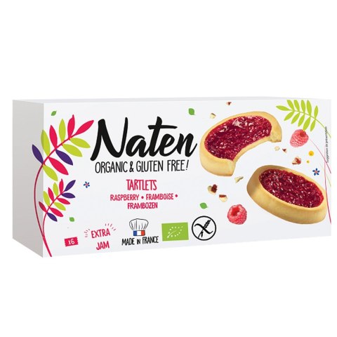 CIASTKA TARTALETKI Z DŻEMEM MALINOWYM BEZGLUTENOWE BIO 130 g - NATEN CIASTKA TARTALETKI Z DŻEMEM MALINOWYM BEZGLUTENOWE BIO 130 g - NATEN