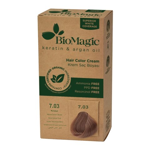 FARBA DO WŁOSÓW ZŁOTY BLOND (7.03) 250 g - BIOMAGIC FARBA DO WŁOSÓW ZŁOTY BLOND (7.03) 250 g - BIOMAGIC