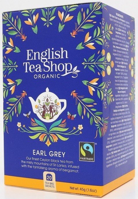 HERBATA CZARNA EARL GREY FAIR TRADE BIO (20 x 2,25 g) 45 g - ENGLISH TEA SHOP ORGANIC HERBATA CZARNA EARL GREY FAIR TRADE BIO (20 x 2,25 g) 45 g - ENGLISH TEA SHOP ORGANIC