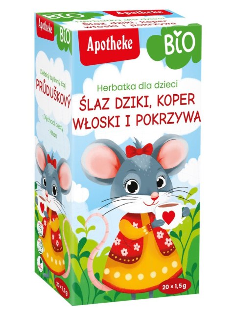 HERBATKA DLA DZIECI - ŚLAZ DZIKI, KOPER WŁOSKI I POKRZYWA BIO (20 x 1,5 g) 30 g - APOTHEKE HERBATKA DLA DZIECI - ŚLAZ DZIKI, KOPER WŁOSKI I POKRZYWA BIO (20 x 1,5 g) 30 g - APOTHEKE