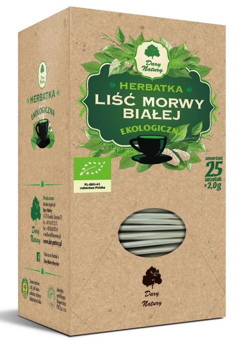 HERBATKA LIŚĆ MORWY BIAŁEJ BIO (25 x 2 g) 50 g - DARY NATURY HERBATKA LIŚĆ MORWY BIAŁEJ BIO (25 x 2 g) 50 g - DARY NATURY