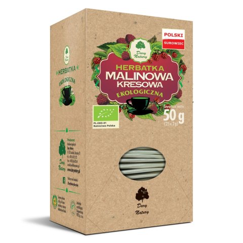 HERBATKA MALINOWA KRESOWA BIO (25 x 2 g) 50 g - DARY NATURY HERBATKA MALINOWA KRESOWA BIO (25 x 2 g) 50 g - DARY NATURY