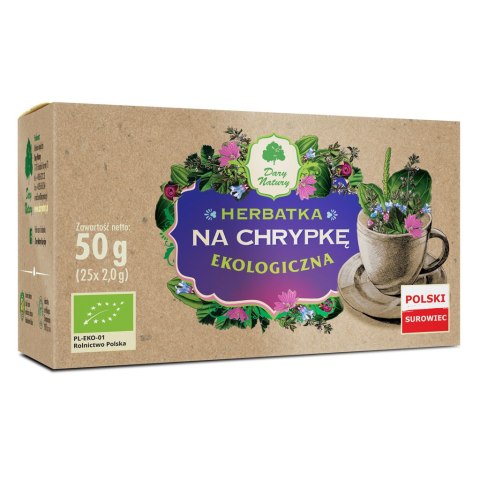 HERBATKA NA CHRYPKĘ BIO (25 x 2 g) 50 g - DARY NATURY HERBATKA NA CHRYPKĘ BIO (25 x 2 g) 50 g - DARY NATURY