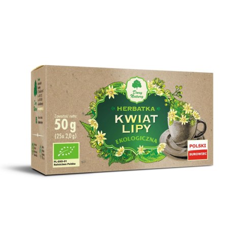 HERBATKA Z KWIATU LIPY BIO (25 x 2 g) 50 g - DARY NATURY HERBATKA Z KWIATU LIPY BIO (25 x 2 g) 50 g - DARY NATURY