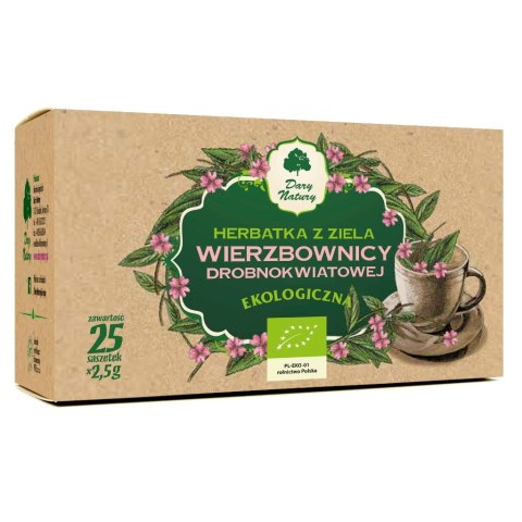 HERBATKA ZIELE WIERZBOWNICY DROBNOKWIATOWEJ BIO (25 x 2,5 g) 62,5 g - DARY NATURY HERBATKA ZIELE WIERZBOWNICY DROBNOKWIATOWEJ BIO (25 x 2,5 g) 62,5 g - DARY NATURY