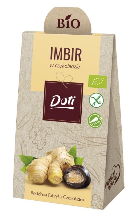 IMBIR KANDYZOWANY W CZEKOLADZIE GORZKIEJ BEZGLUTENOWY BIO 50 g - DOTI IMBIR KANDYZOWANY W CZEKOLADZIE GORZKIEJ BEZGLUTENOWY BIO 50 g - DOTI