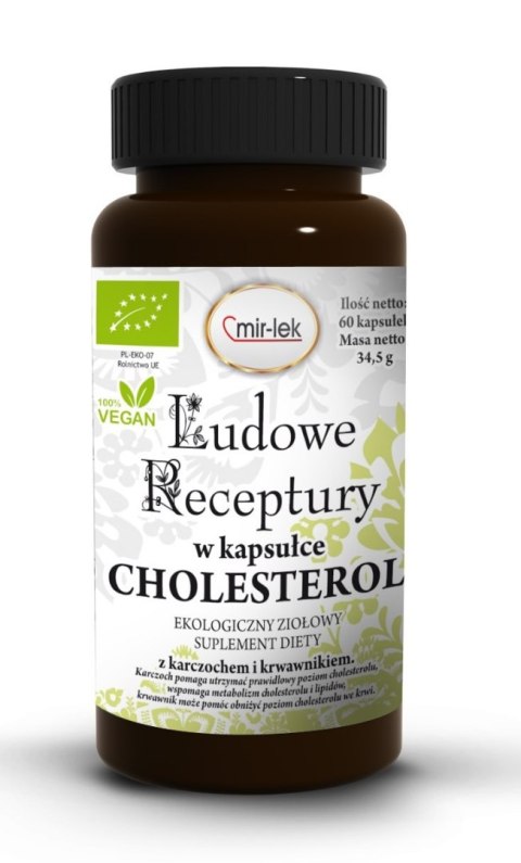 KAPSUŁKI NA PRAWIDŁOWY POZIOM CHOLESTEROLU BIO (60 szt.) 28,8 g - MIR-LEK (LUDOWE RECEPTURY) KAPSUŁKI NA PRAWIDŁOWY POZIOM CHOLESTEROLU BIO (60 szt.) 28,8 g - MIR-LEK (LUDOWE RECEPTURY)