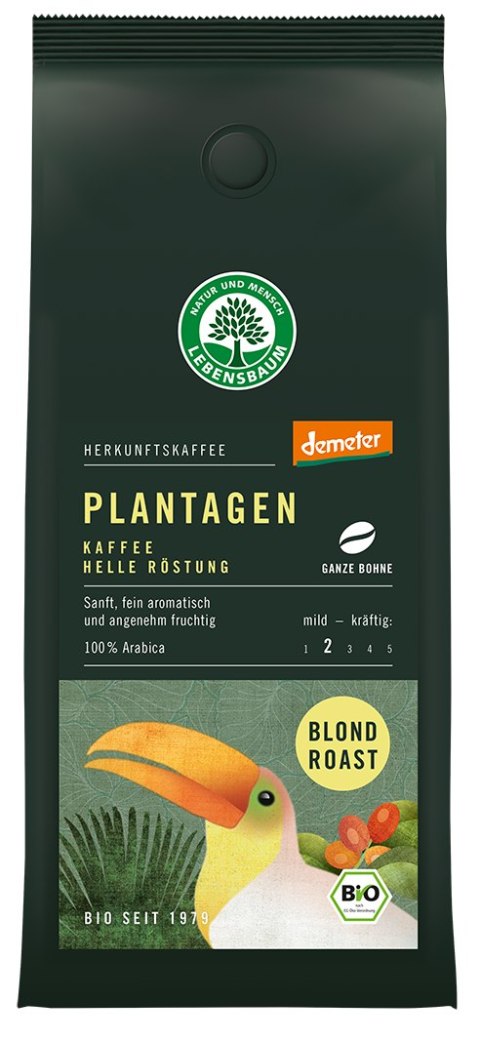 KAWA ZIARNISTA ARABICA JASNOPALONA 100 % BLOND ROAST DEMETER BIO 250 g - LEBENSBAUM KAWA ZIARNISTA ARABICA JASNOPALONA 100 % BLOND ROAST DEMETER BIO 250 g - LEBENSBAUM