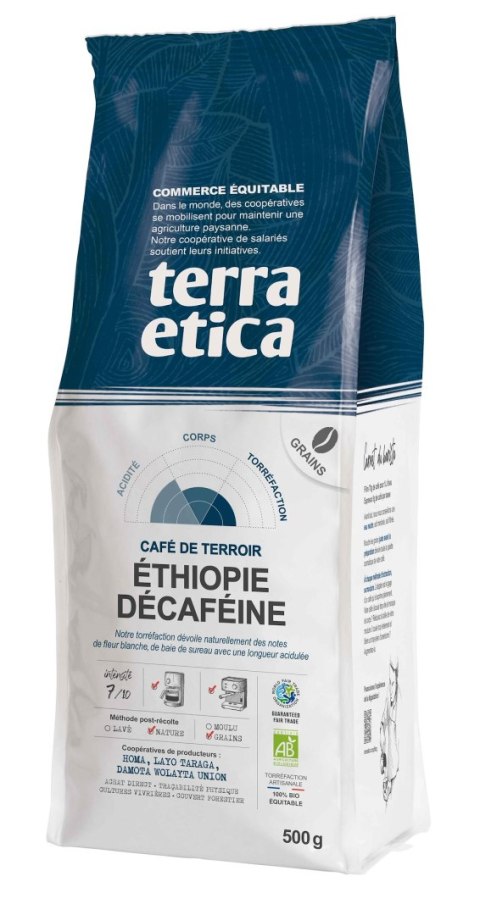 KAWA ZIARNISTA BEZKOFEINOWA ARABICA 100 % ETIOPIA FAIR TRADE BIO 500 g - TERRA ETICA KAWA ZIARNISTA BEZKOFEINOWA ARABICA 100 % ETIOPIA FAIR TRADE BIO 500 g - TERRA ETICA