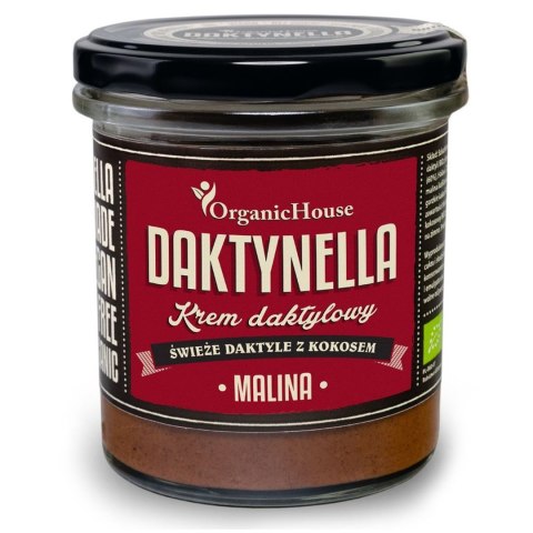 KREM KOKOSOWO - DAKTYLOWY MALINA BEZGLUTENOWY BIO 280 g - ORGANICHOUSE (DAKTYNELLA) KREM KOKOSOWO - DAKTYLOWY MALINA BEZGLUTENOWY BIO 280 g - ORGANICHOUSE (DAKTYNELLA)