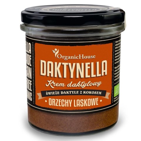 KREM KOKOSOWO - DAKTYLOWY ORZECHY LASKOWE BEZGLUTENOWY BIO 280 g - ORGANICHOUSE (DAKTYNELLA) KREM KOKOSOWO - DAKTYLOWY ORZECHY LASKOWE BEZGLUTENOWY BIO 280 g - ORGANICHOUSE (DAKTYNELLA)