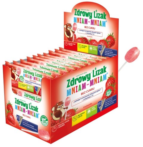 LIZAK O SMAKU TRUSKAWKOWYM Z WITAMINĄ D I C BEZGLUTENOWY 6 g - MNIAM MNIAM STARPHARMA LIZAK O SMAKU TRUSKAWKOWYM Z WITAMINĄ D I C BEZGLUTENOWY 6 g - MNIAM MNIAM STARPHARMA