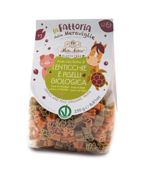 MAKARON (Z SOCZEWICY I GROSZKU) DLA DZIECI ZWIERZĘTA BEZGLUTENOWY BIO 250 g - PASTA NATURA MAKARON (Z SOCZEWICY I GROSZKU) DLA DZIECI ZWIERZĘTA BEZGLUTENOWY BIO 250 g - PASTA NATURA