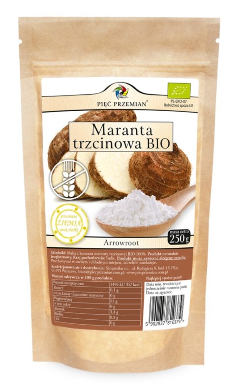 MARANTA TRZCINOWA BEZGLUTENOWA BIO 250 g - PIĘĆ PRZEMIAN MARANTA TRZCINOWA BEZGLUTENOWA BIO 250 g - PIĘĆ PRZEMIAN
