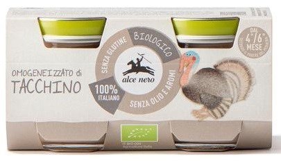MIĘSO INDYKA BEZGLUTENOWE OD 4 MIESIĄCA BIO (2 x 80 g) 160 g - ALCE NERO MIĘSO INDYKA BEZGLUTENOWE OD 4 MIESIĄCA BIO (2 x 80 g) 160 g - ALCE NERO