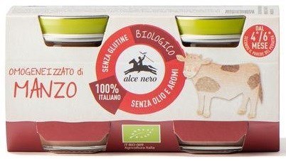 MIĘSO WOŁOWE BEZGLUTENOWE OD 4 MIESIĄCA BIO (2 x 80 g) 160 g - ALCE NERO MIĘSO WOŁOWE BEZGLUTENOWE OD 4 MIESIĄCA BIO (2 x 80 g) 160 g - ALCE NERO