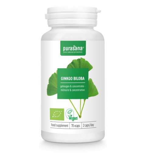 MIŁORZĄB JAPOŃSKI (GINKGO BILOBA) BIO (250 mg) 70 KAPSUŁEK - PURASANA MIŁORZĄB JAPOŃSKI (GINKGO BILOBA) BIO (250 mg) 70 KAPSUŁEK - PURASANA